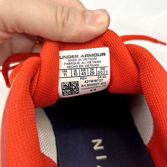 Under Armour Charged Engage 2 Mens 11 Radio Red Tempered Steel Cross Trainers - Picture 7 of 7
